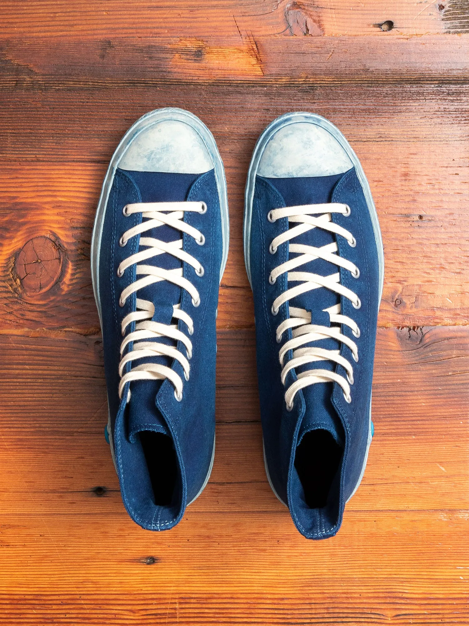 01JPB High Top Sneaker in Natural Indigo Overdye