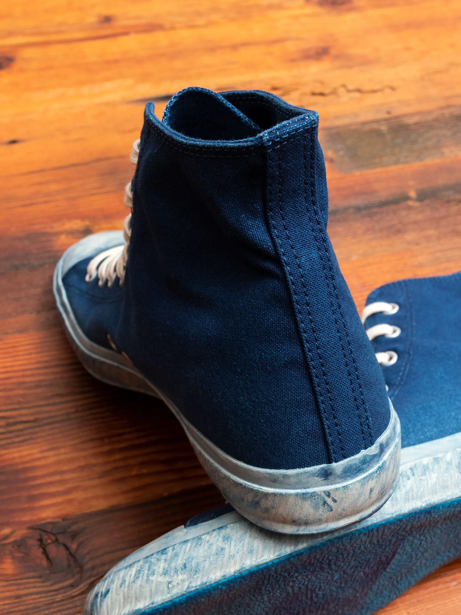 01JPB High Top Sneaker in Natural Indigo Overdye