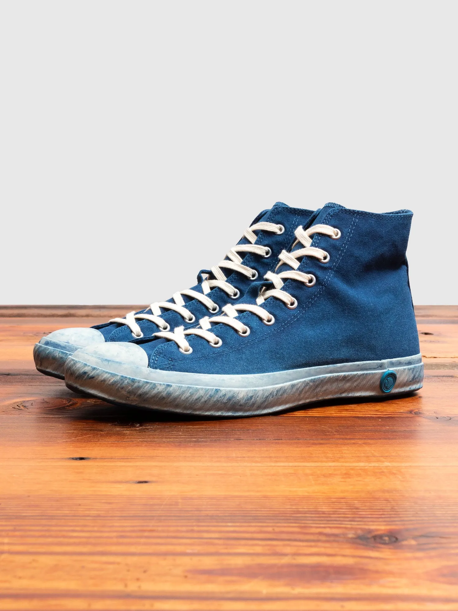 01JPB High Top Sneaker in Natural Indigo Overdye