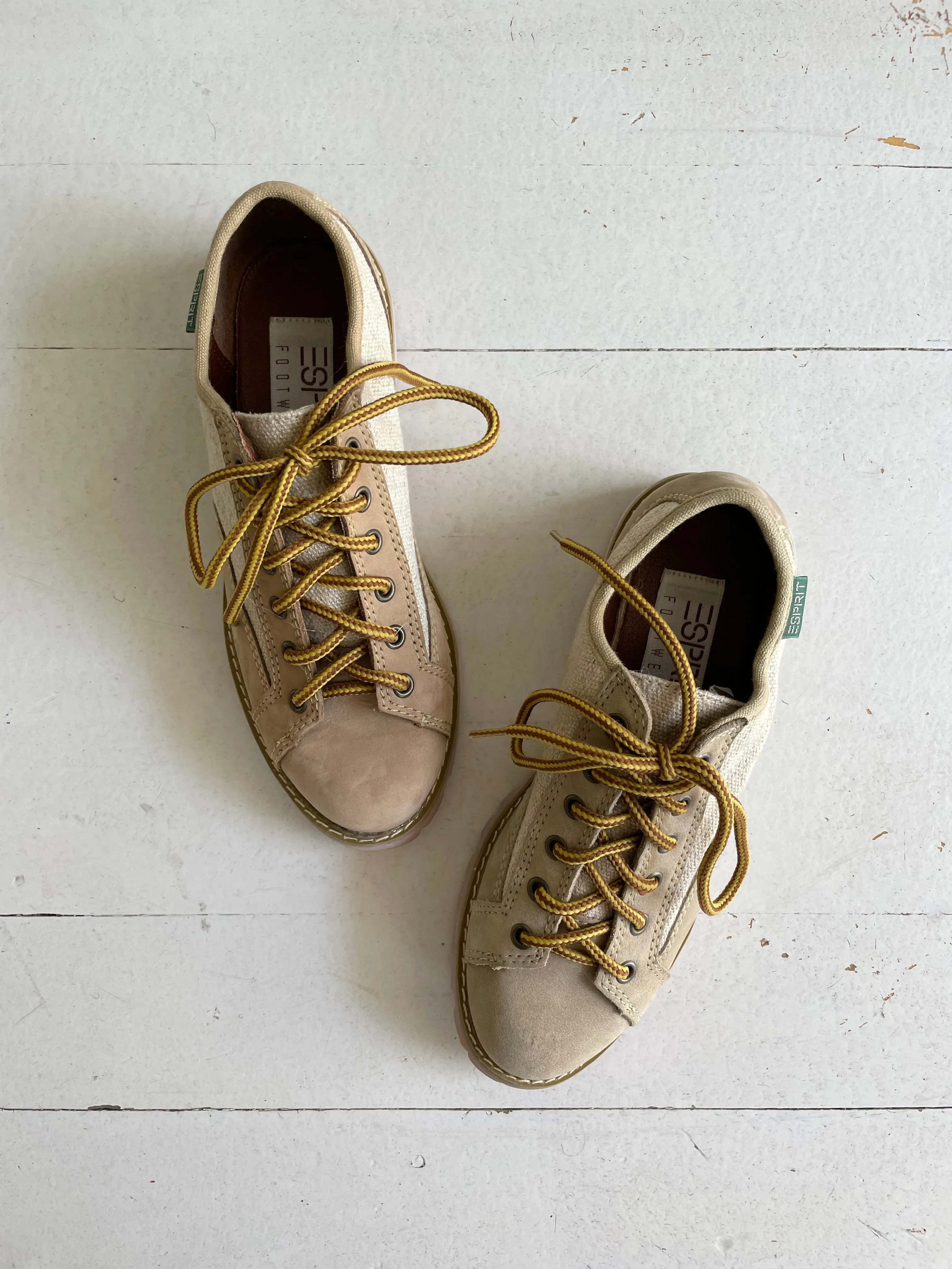 1980s Esprit Lugsole Linen Shoes