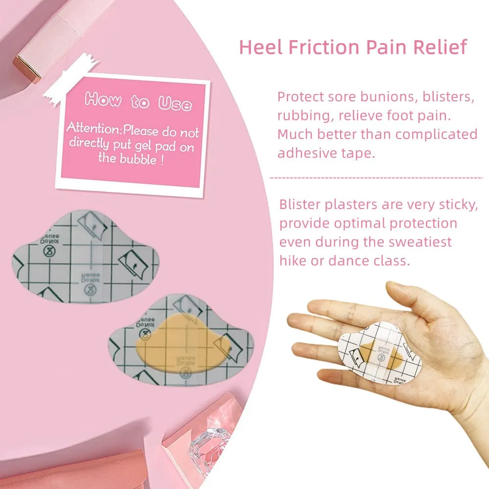 20 Pack Blister Plasters High Heel Stick-on Shoe Cushions Invisible Blister Cushion Bandage Moisture Heel Stickers for Women Men Relieve Pain and Pressure, 2 Styles