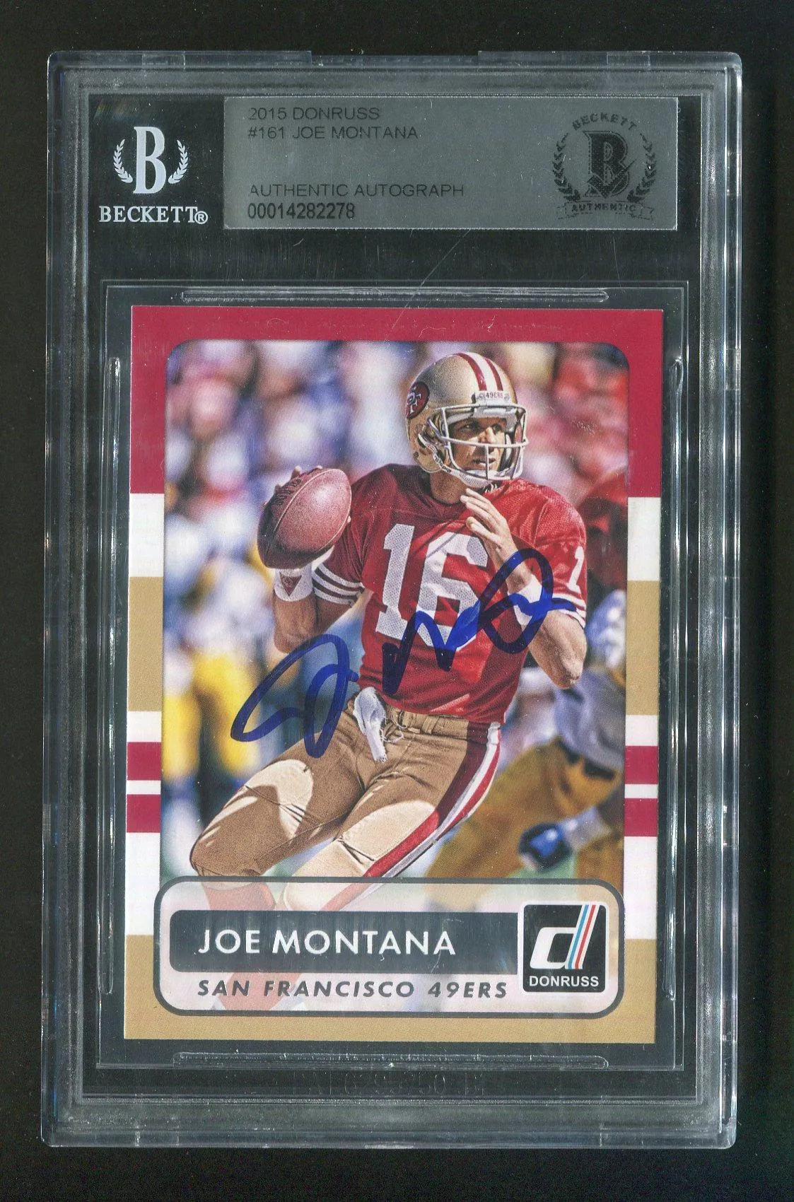 2015 Panini Donruss Joe Montana #161 BGS Signed Football Card