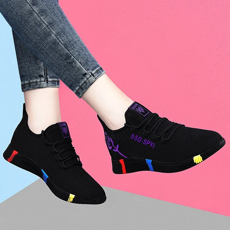 2020 Fashion Women Casual Shoes Breathable Air Mesh Walking Shoes Light Soft Sneakers Women Trainers Outdoor Vulcanized Shoes