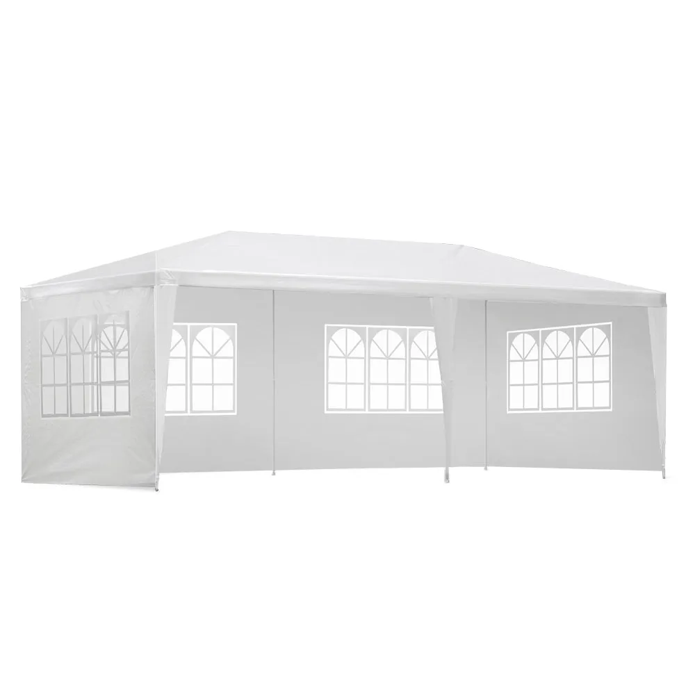 3x6m White Gazebo Party Wedding Event Market Marquee Tent Shade Canopy - 4 Panels