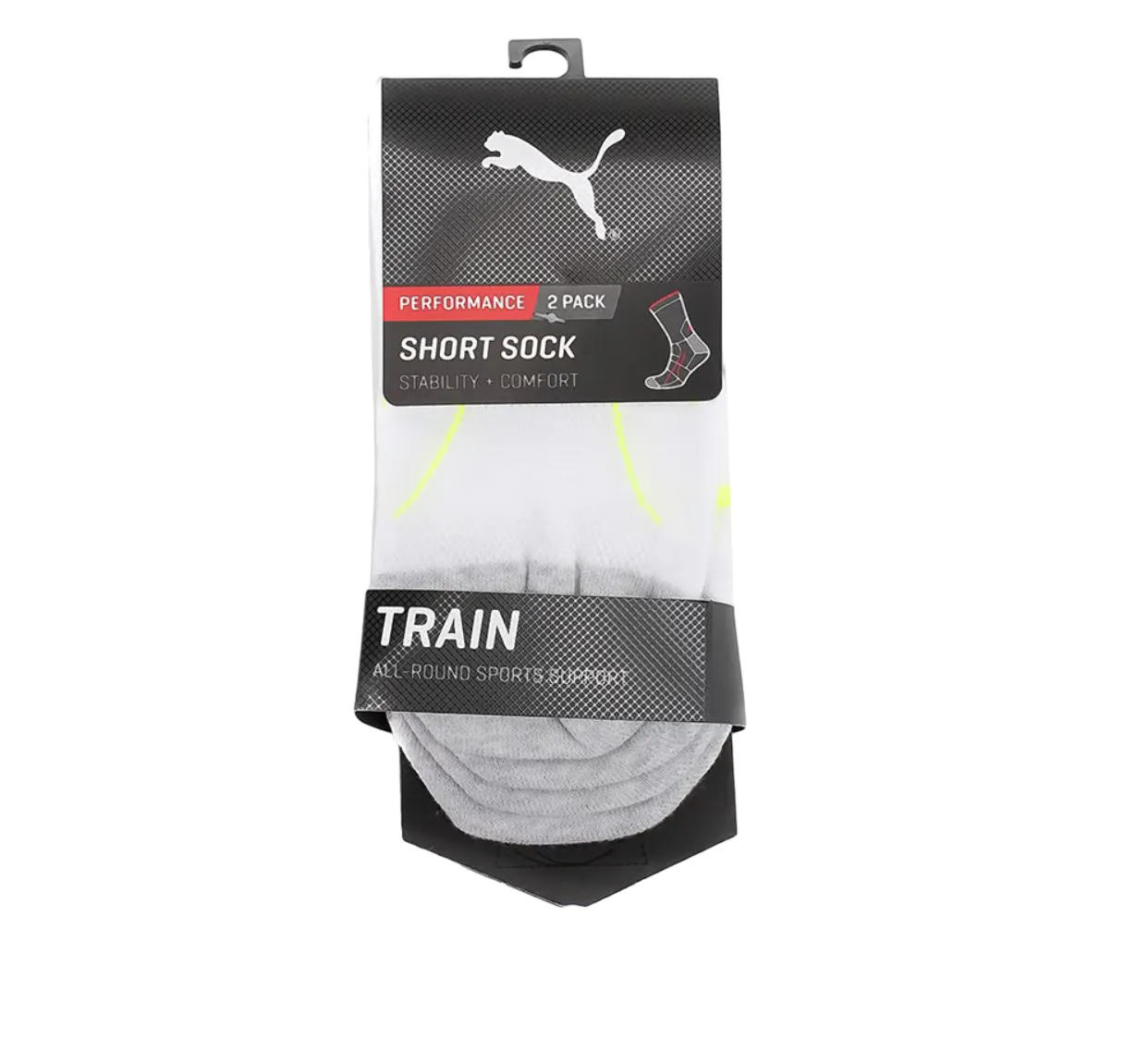 4 x Unisex Puma Performance Training Quarter Crew White Socks