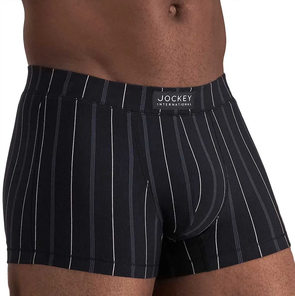 5 x Jockey Mens London Trunks Underwear Striped Black Jocks