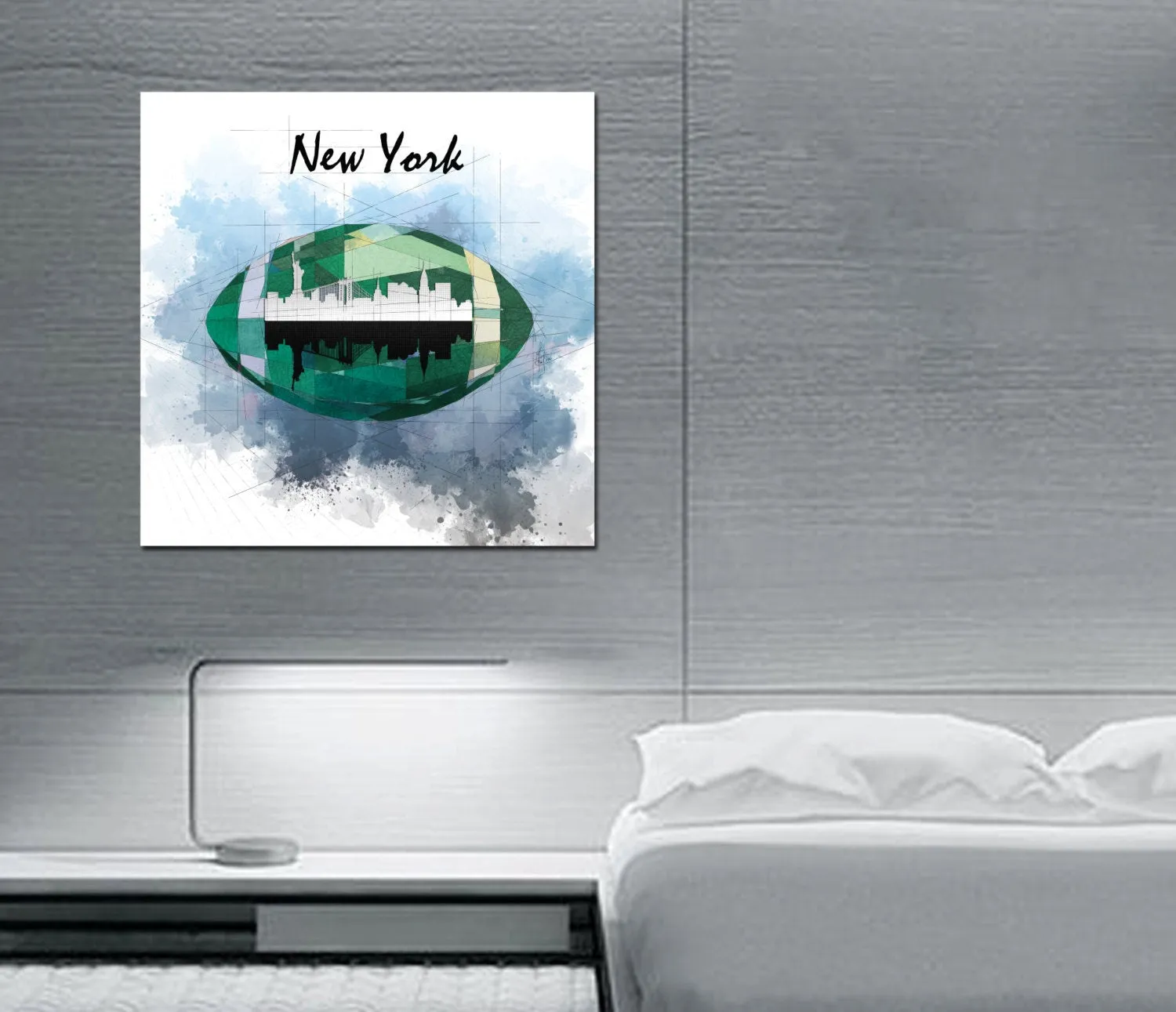 ABSTRACT WALL ART INPSIRED BY NEW YORK JETS New York Skyline // NFL-FB04