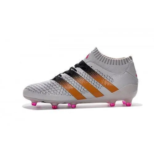 Adidas ACE 16.1 Primeknit FG/AG Soccer Cleats White Gold Black Pink