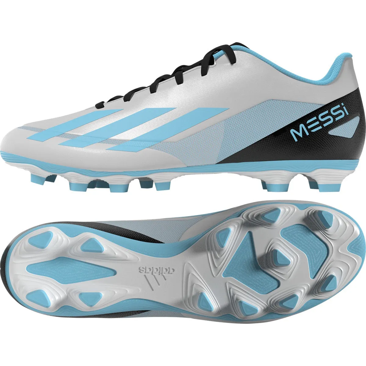 adidas X CrazyFast Messi.4 Flexible Soccer Cleats IE4072 Silver/Blue/Black