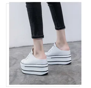 Amozae  Casual Shoes Slippers Women Canvas Shoes Fashion Breathable Platform Wedge Heel Women Slipper Sneakers Mules Sandals Slide