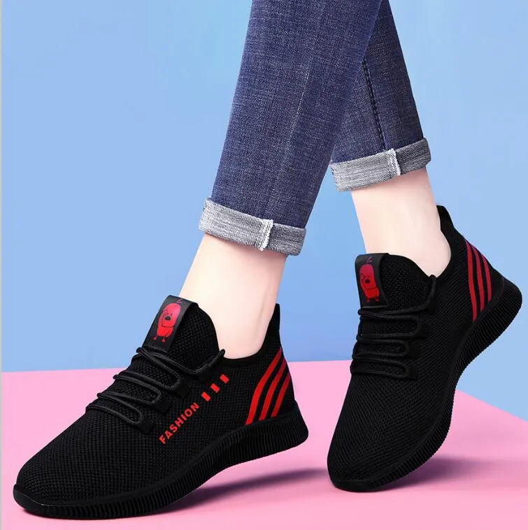 Amozae-New Arrival Fashion White black Women Casual Shoes Summer Female Breathable Lace Up Platform Sneakers Ladies Net Shoes