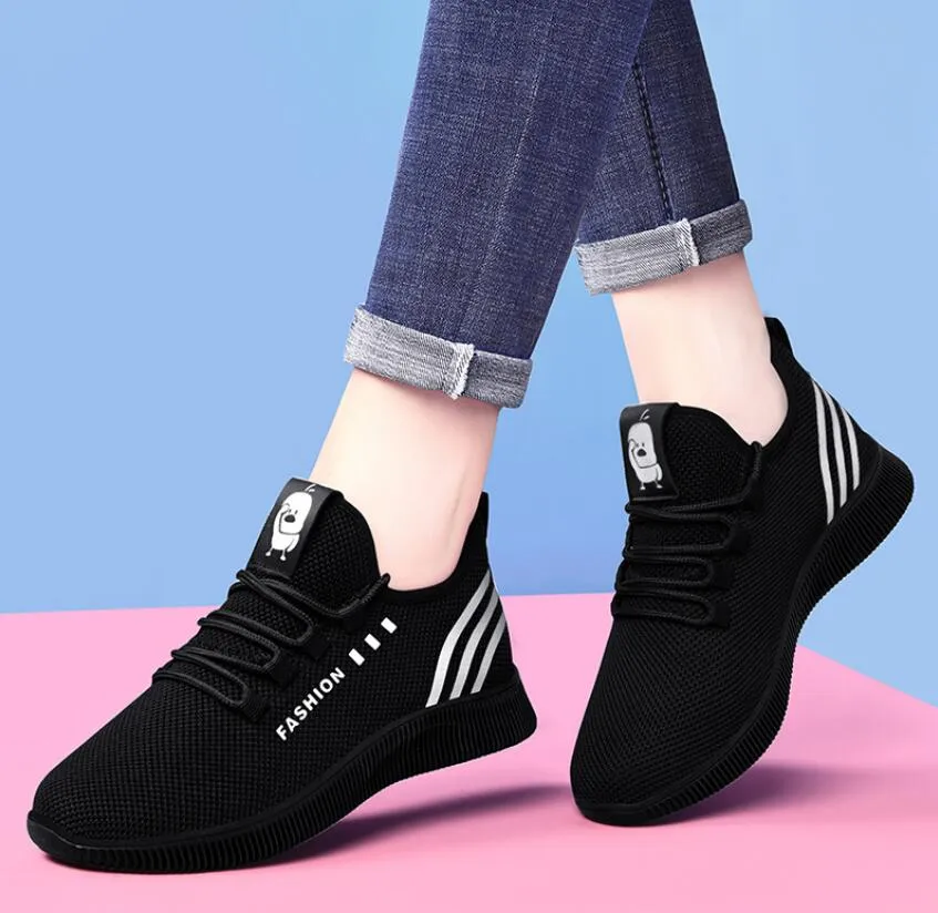 Amozae-New Arrival Fashion White black Women Casual Shoes Summer Female Breathable Lace Up Platform Sneakers Ladies Net Shoes