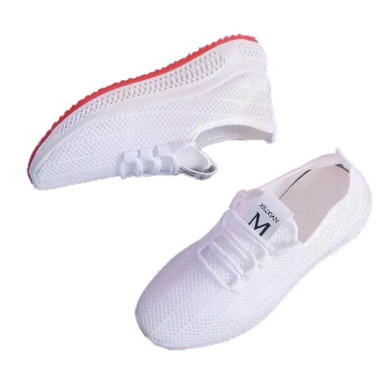 Amozae-New Arrival Fashion White black Women Casual Shoes Summer Female Breathable Lace Up Platform Sneakers Ladies Net Shoes