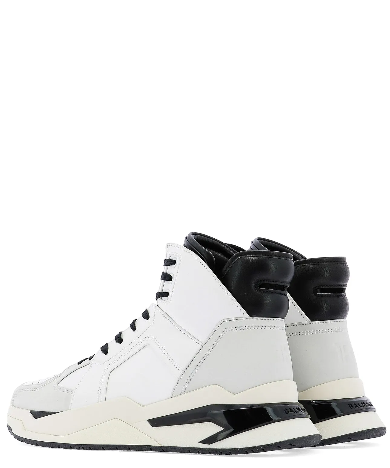 Balmain B-Ball Logo High-Top Sneakers