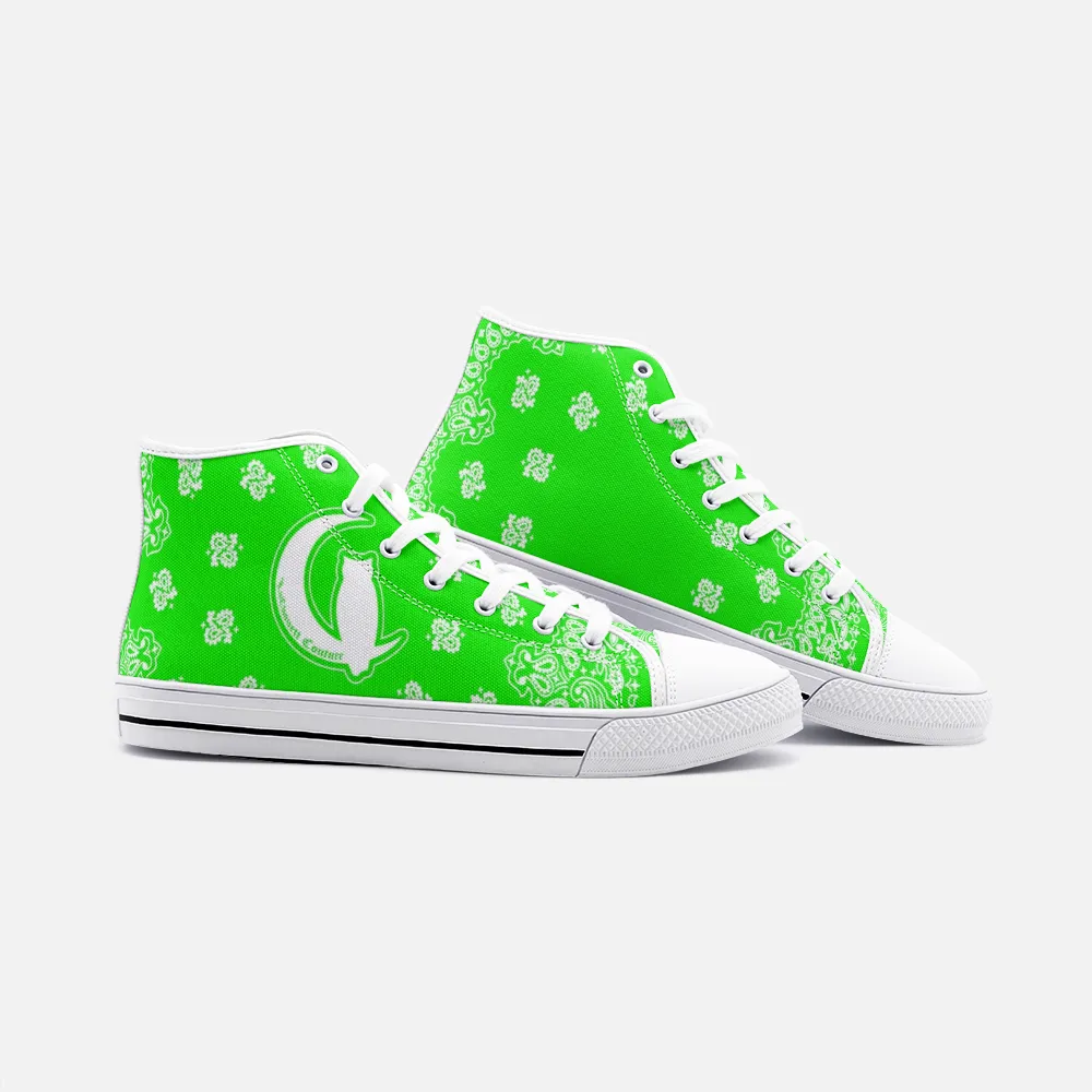 BANDANA GREEN Unisex High Top Canvas Shoes