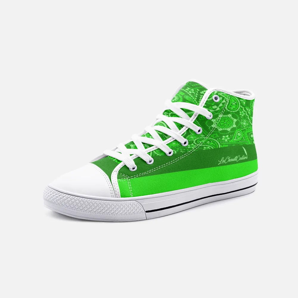 BANDANA VIRAL GREEN Unisex High Top Canvas Shoes