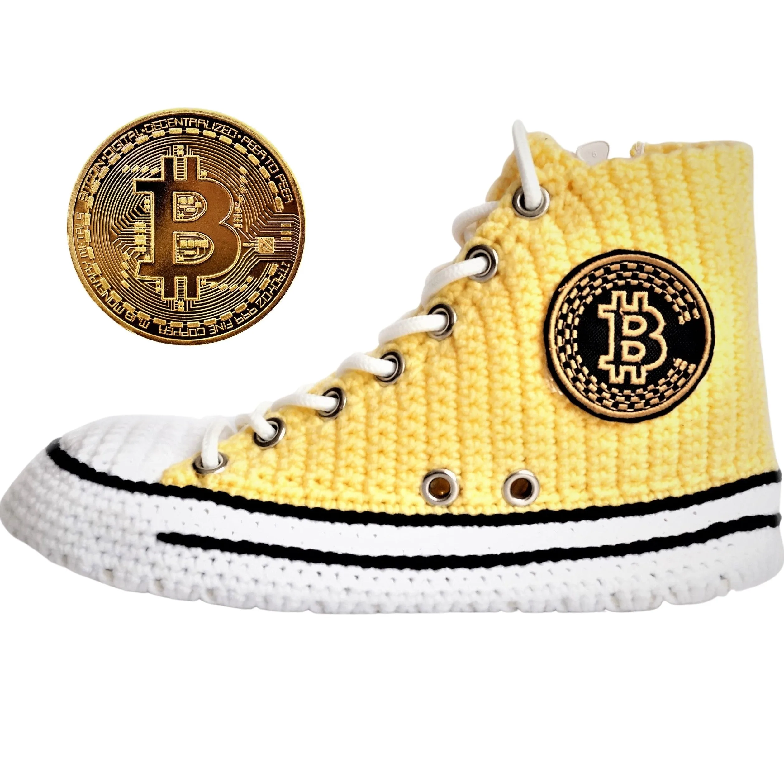 Bitcoin Converse Sneakers Slippers Chuck High Tops Plush Shoes