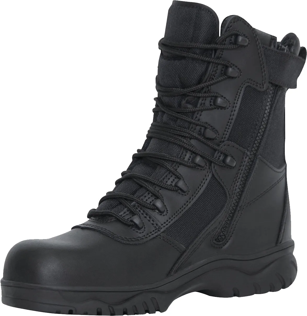 Black - Forced Entry Composite Toe Tactical Boots with Side Zipper 8 in.