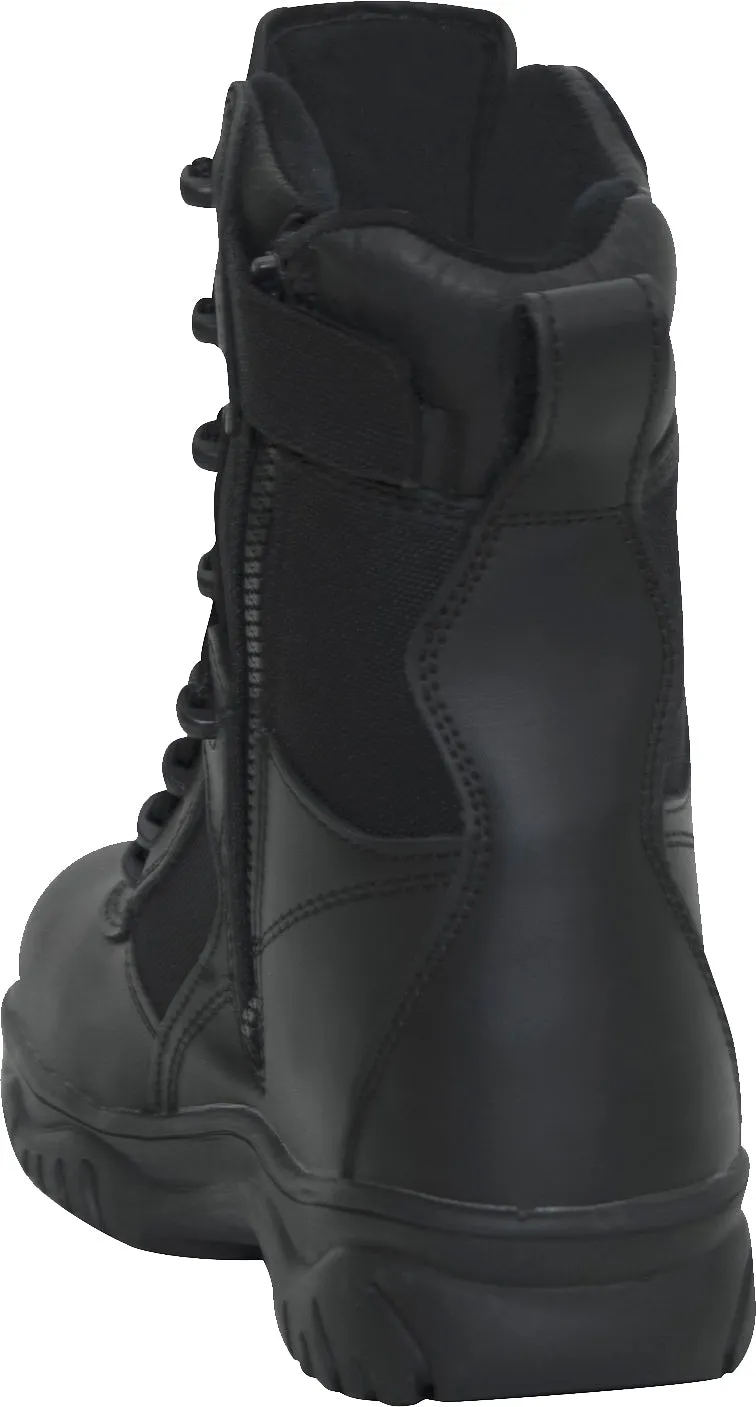 Black - Forced Entry Composite Toe Tactical Boots with Side Zipper 8 in.