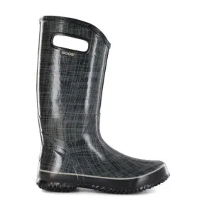 Bogs Womens Lightweight Linen Rain Boots/Black #71434