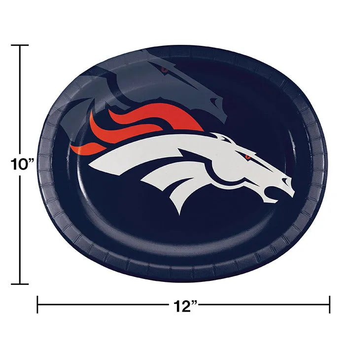 Bulk Denver Broncos Paper Oval Platters (96 per Case)