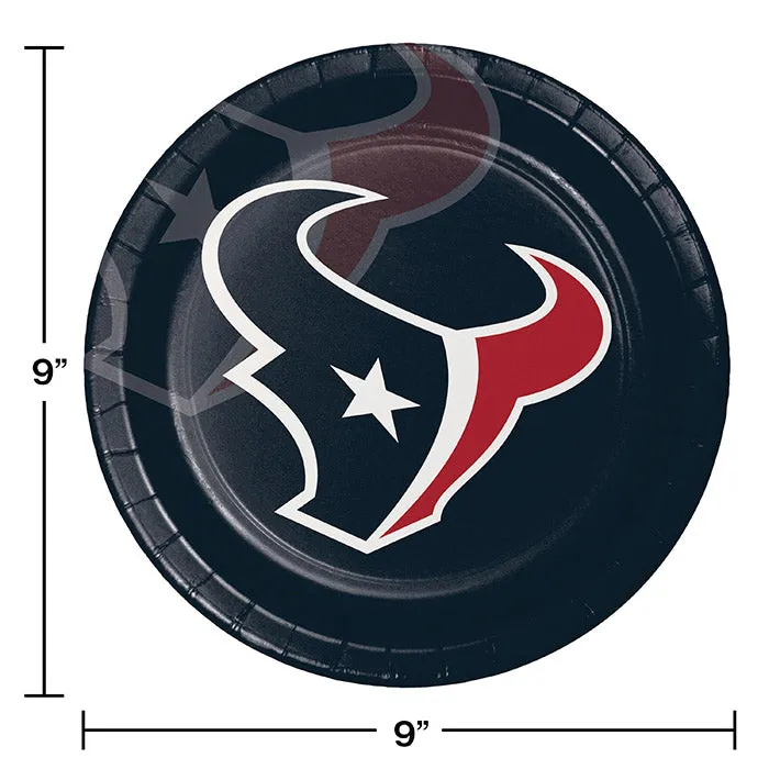 Bulk Houston Texans Paper Dinner Plates (96 per Case)