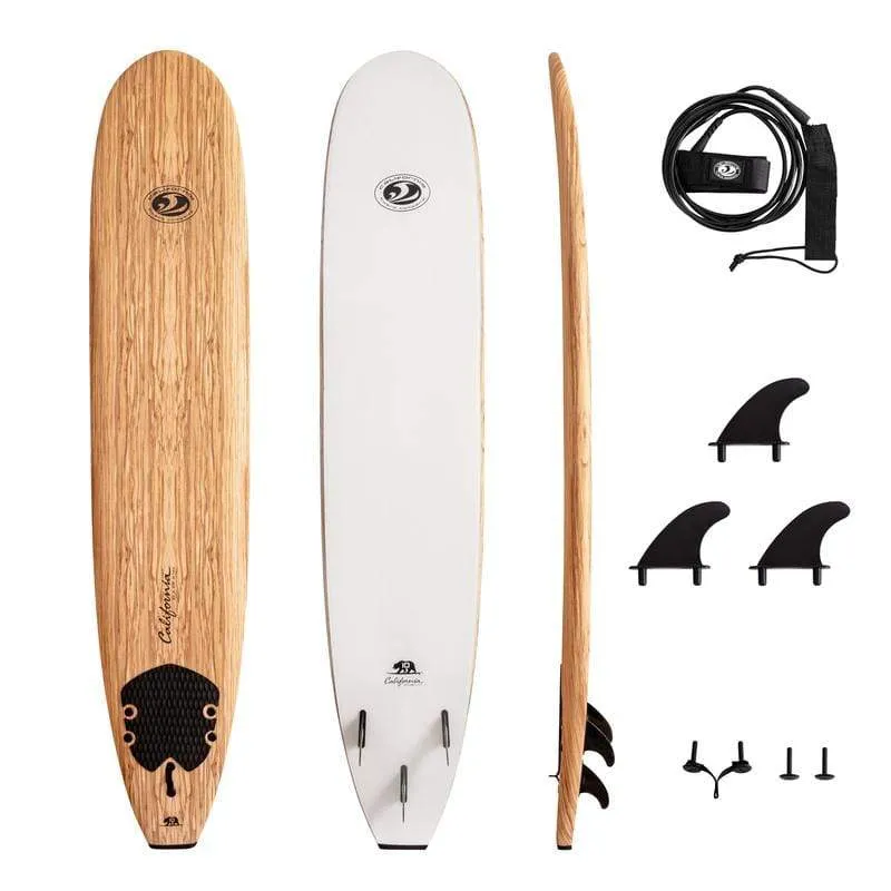 CBC 9' "California 108" Wood Graphic Foam Surfboard Soft Top