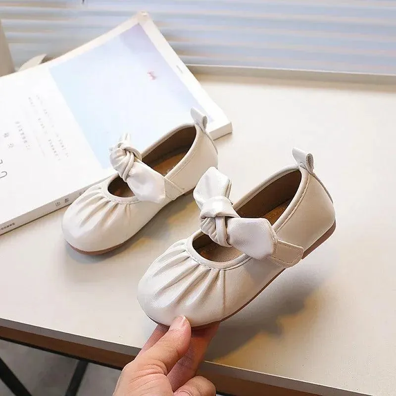 Children's Casual Shoes - Flat  with Leather Bowknot - TSS300