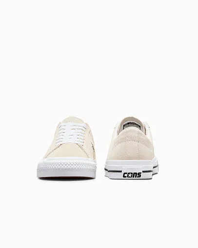 CONS ONE STAR PRO SUEDE SHOE - Egret/White/Black