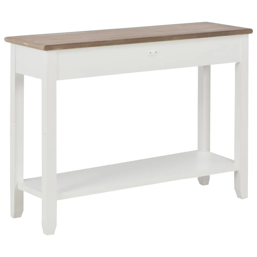 Console Table White 110x35x80 cm Wood