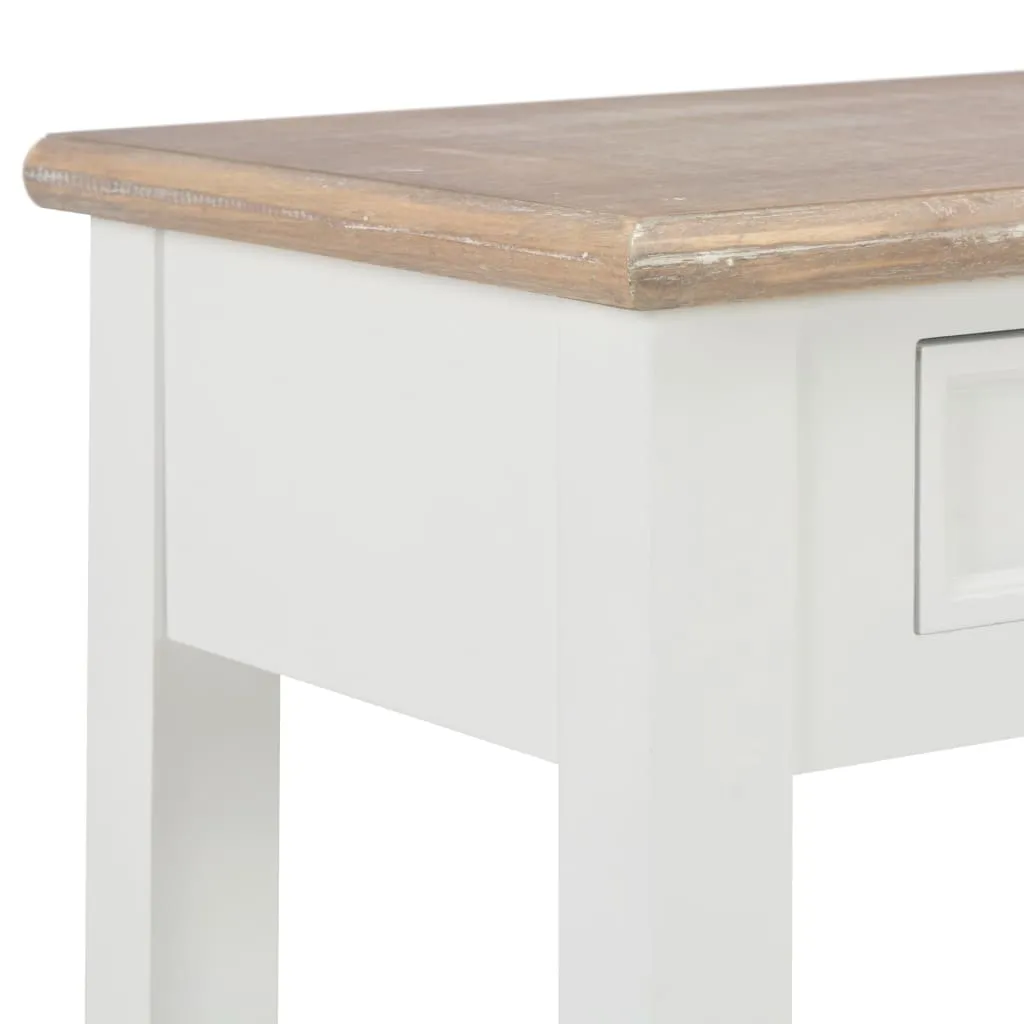 Console Table White 110x35x80 cm Wood