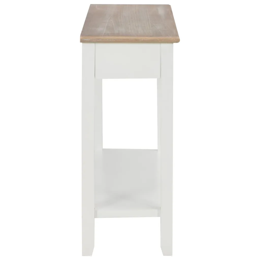 Console Table White 110x35x80 cm Wood