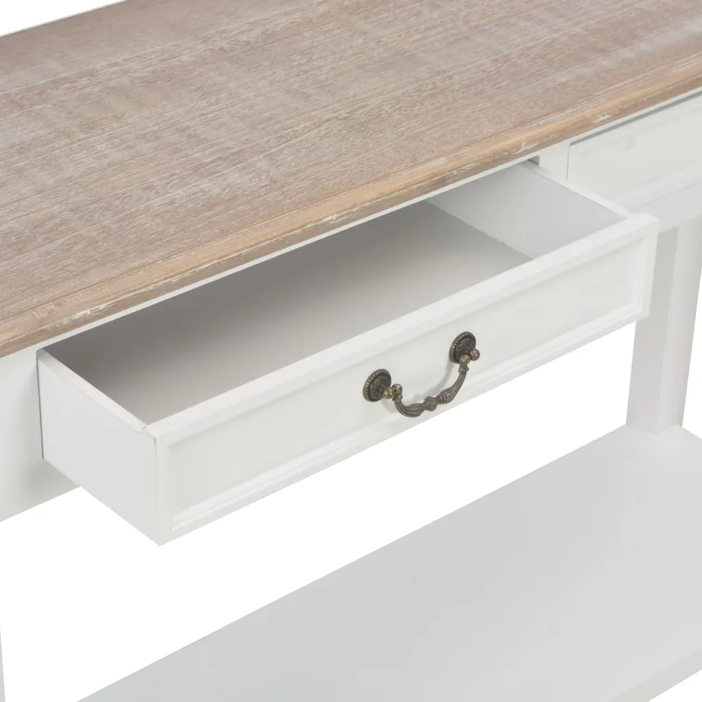 Console Table White 110x35x80 cm Wood