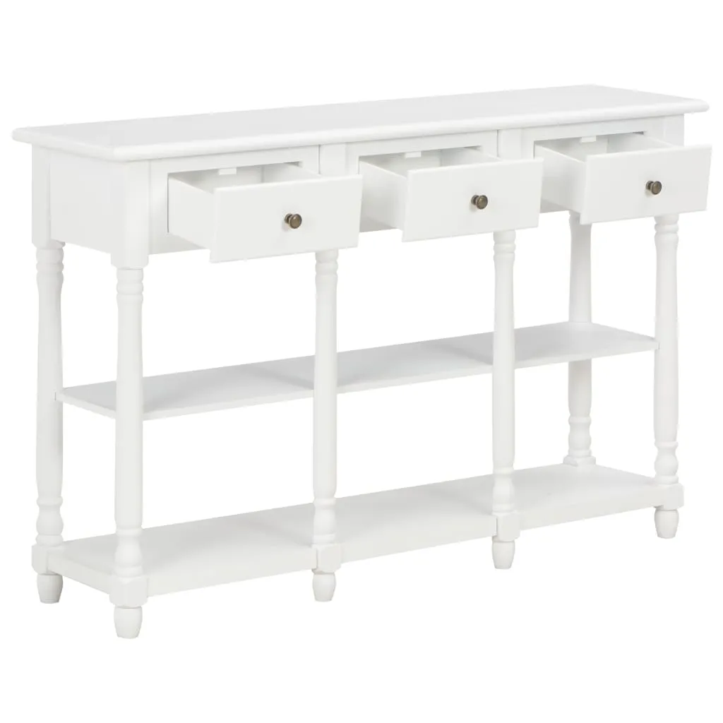 Console Table White 120x30x76 cm MDF