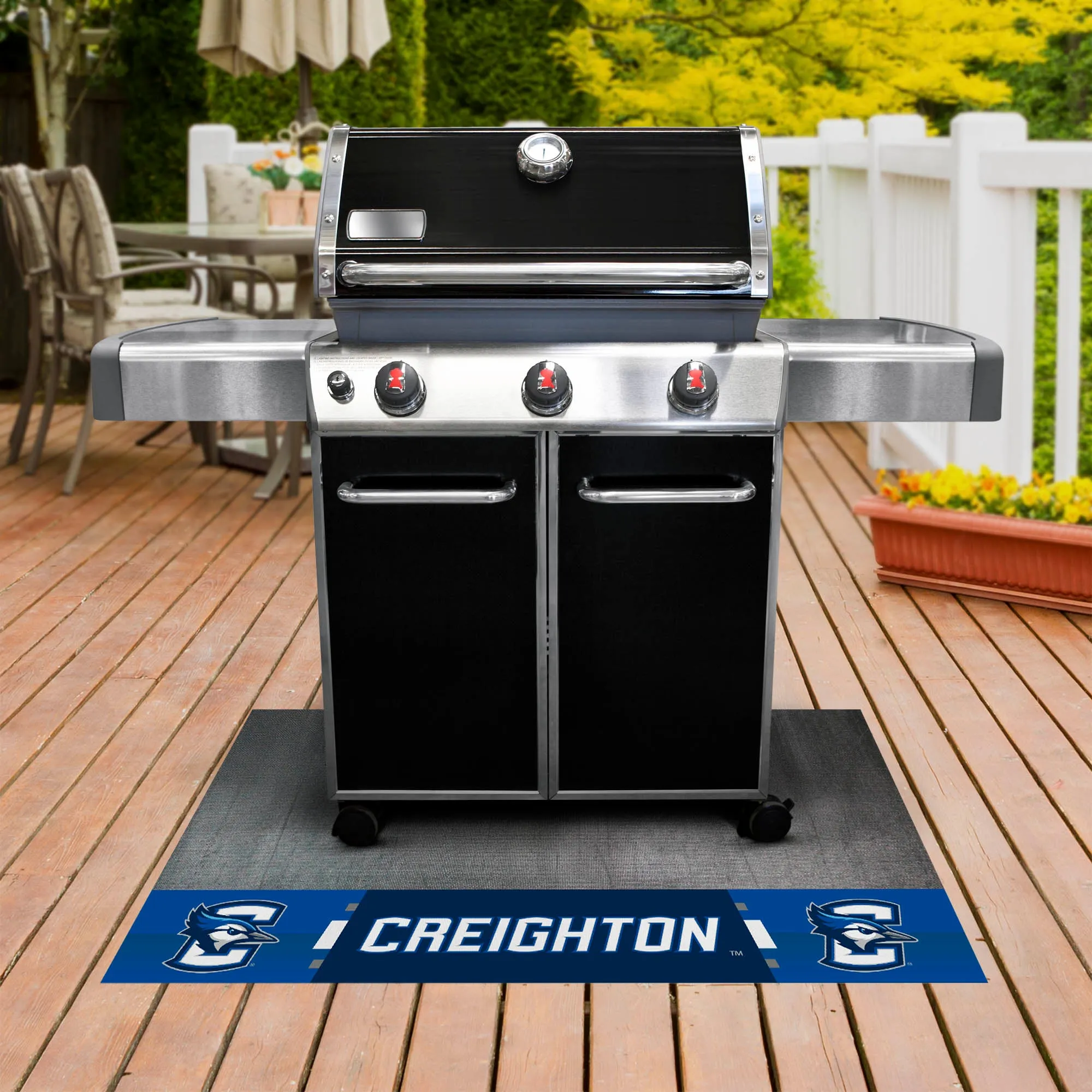 Creighton Bluejays Vinyl Grill Mat - 26in. x 42in.