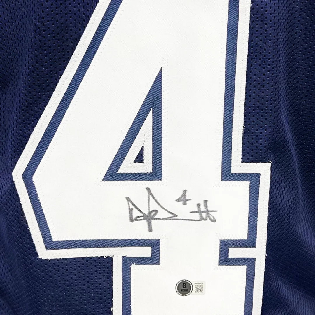 Dak Prescott Signed Dallas Navy Football Jersey (Beckett)