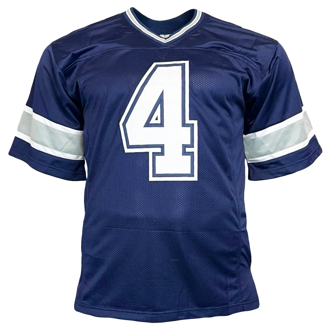 Dak Prescott Signed Dallas Navy Football Jersey (Beckett)