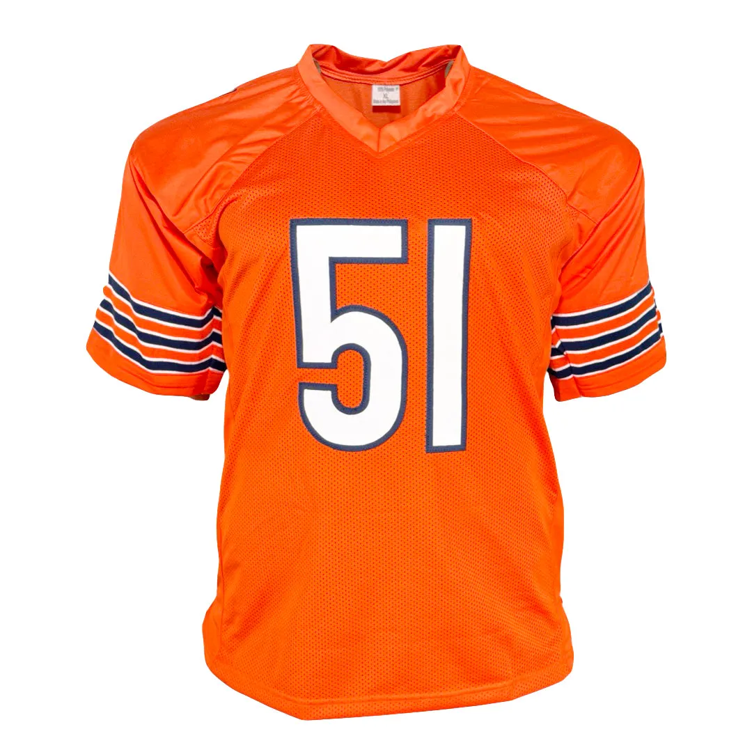 Dick Butkus Signed Chicago Orange Football Jersey (JSA)