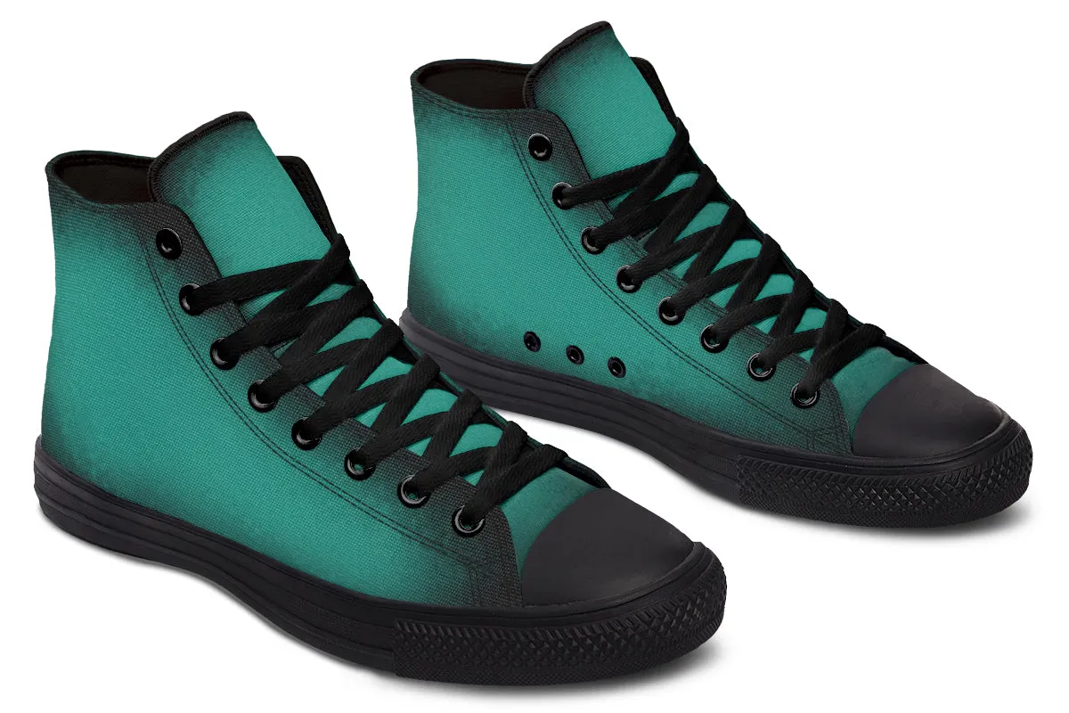 Enchanted Emerald High Tops - Classic Premium Canvas Shoes with Comfortable and Durable Soles