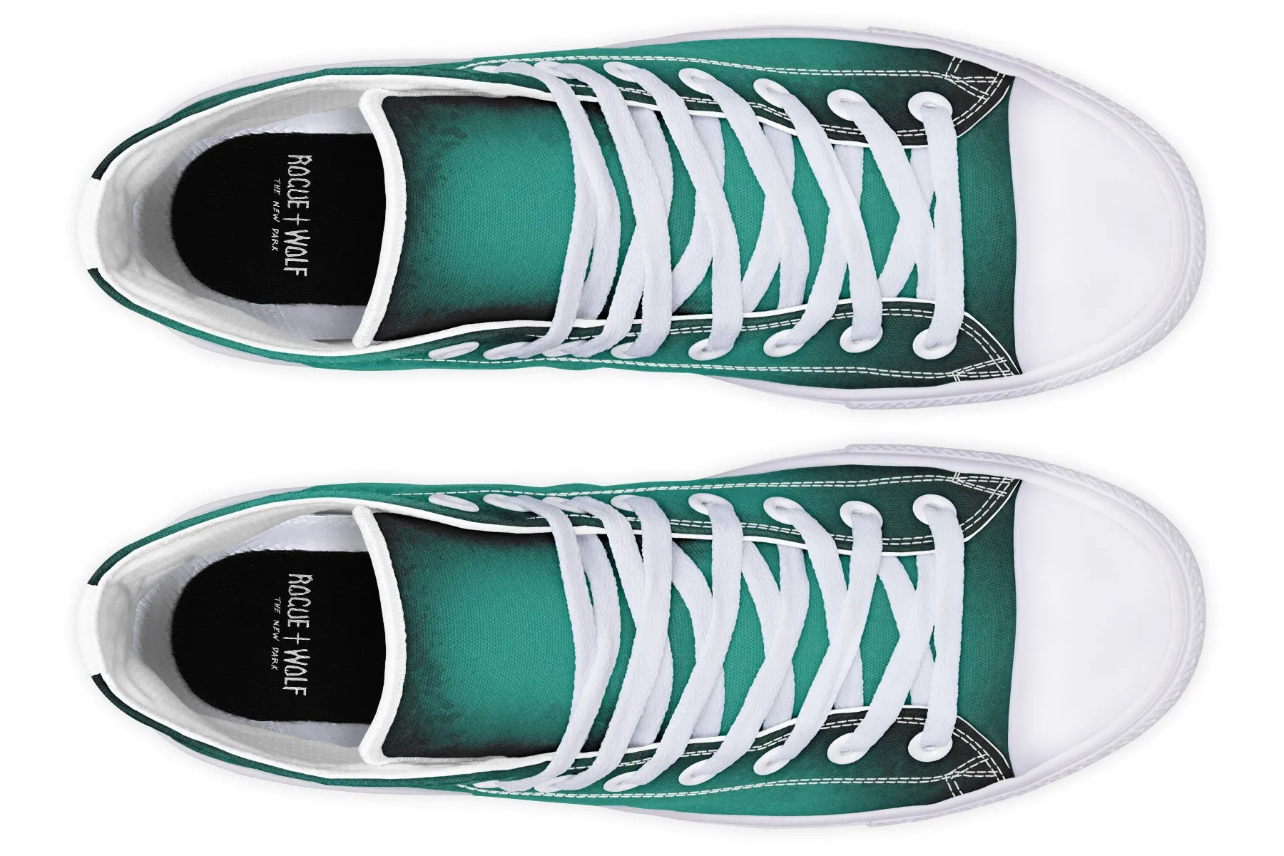 Enchanted Emerald High Tops - Classic Premium Canvas Shoes with Comfortable and Durable Soles