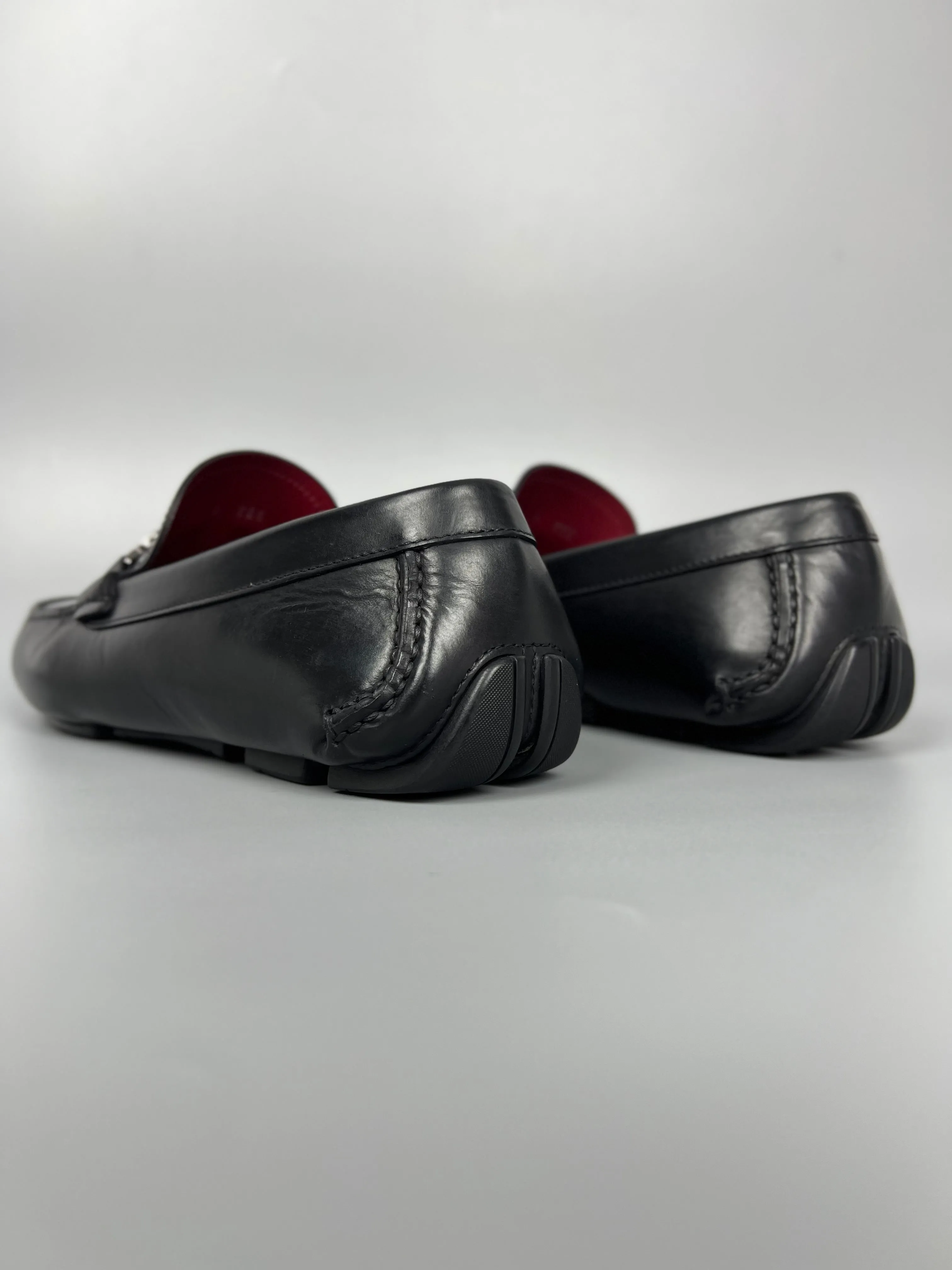 FERRAGAMO Leather Black Shoes For Men Size 8