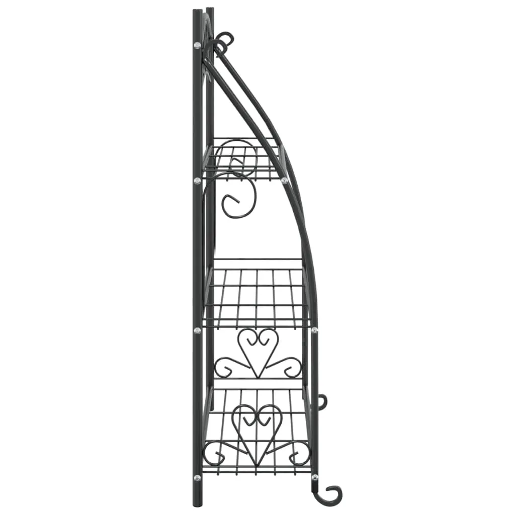 Flower Rack Black 56x30x96 cm Steel