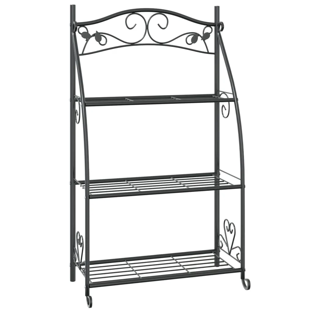 Flower Rack Black 56x30x96 cm Steel