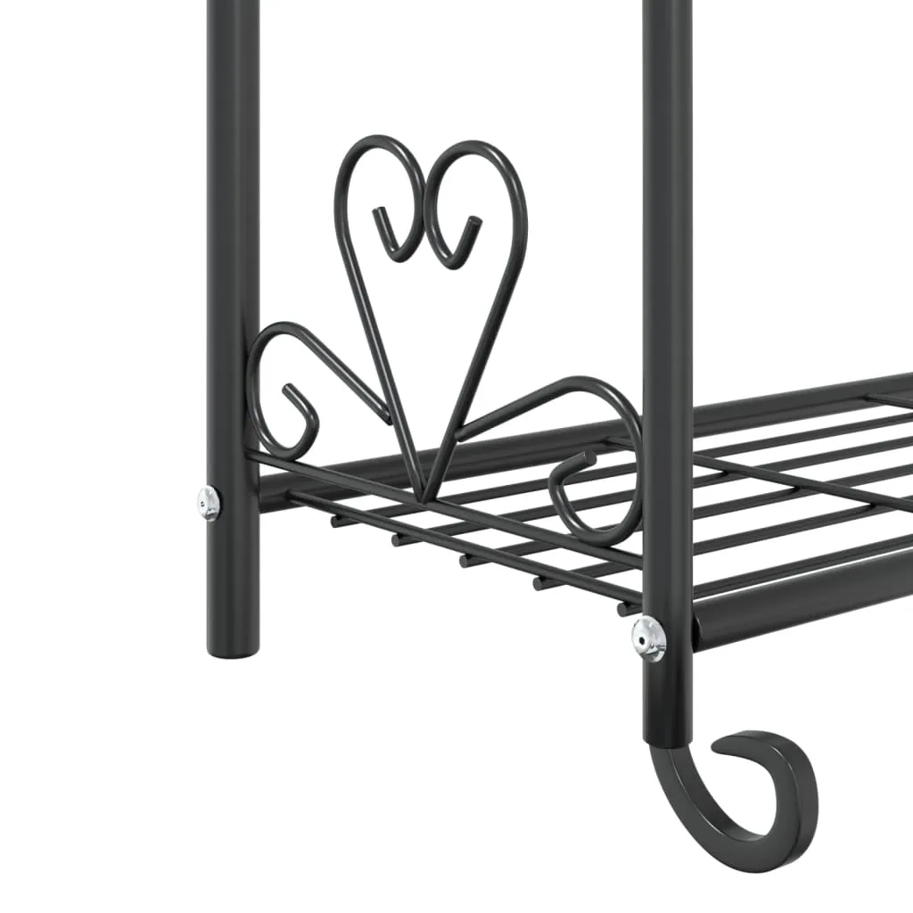 Flower Rack Black 56x30x96 cm Steel