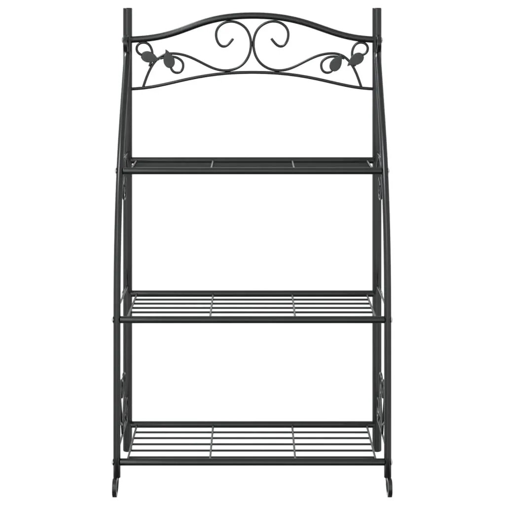 Flower Rack Black 56x30x96 cm Steel