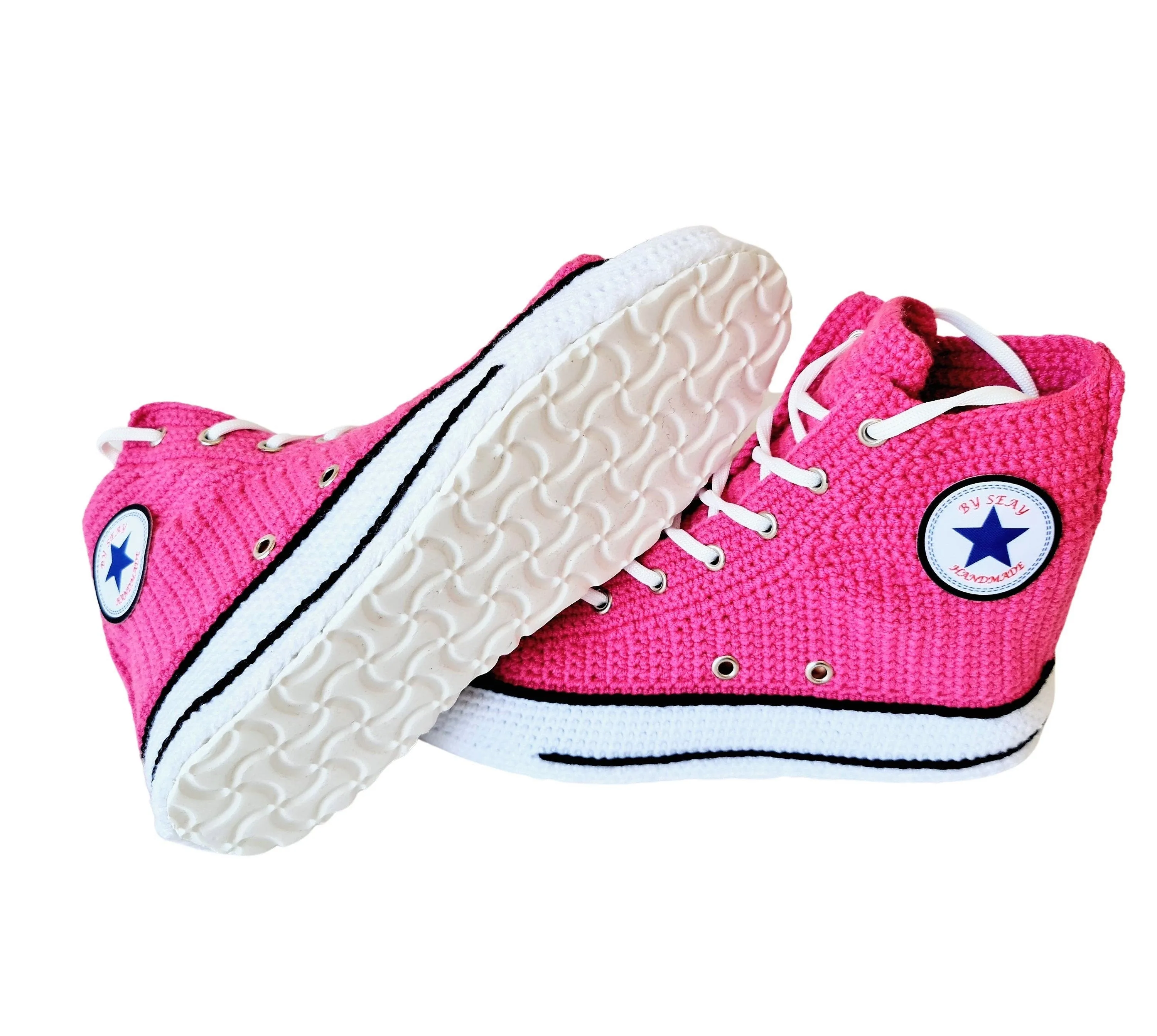 Fuchsia Converse Sneakers Slippers Plush Shoes Slip On House Boots Socks