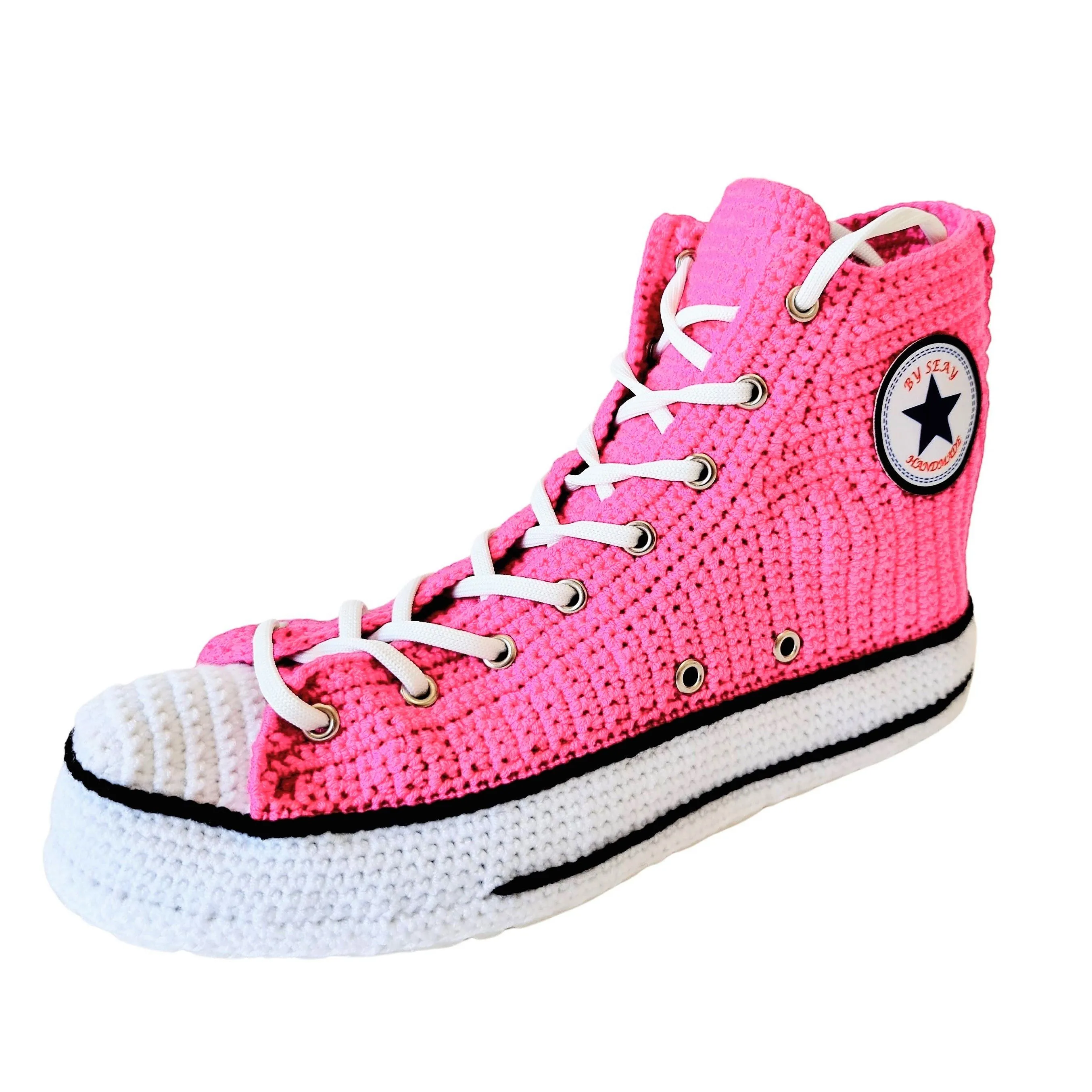 Fuchsia Converse Sneakers Slippers Plush Shoes Slip On House Boots Socks