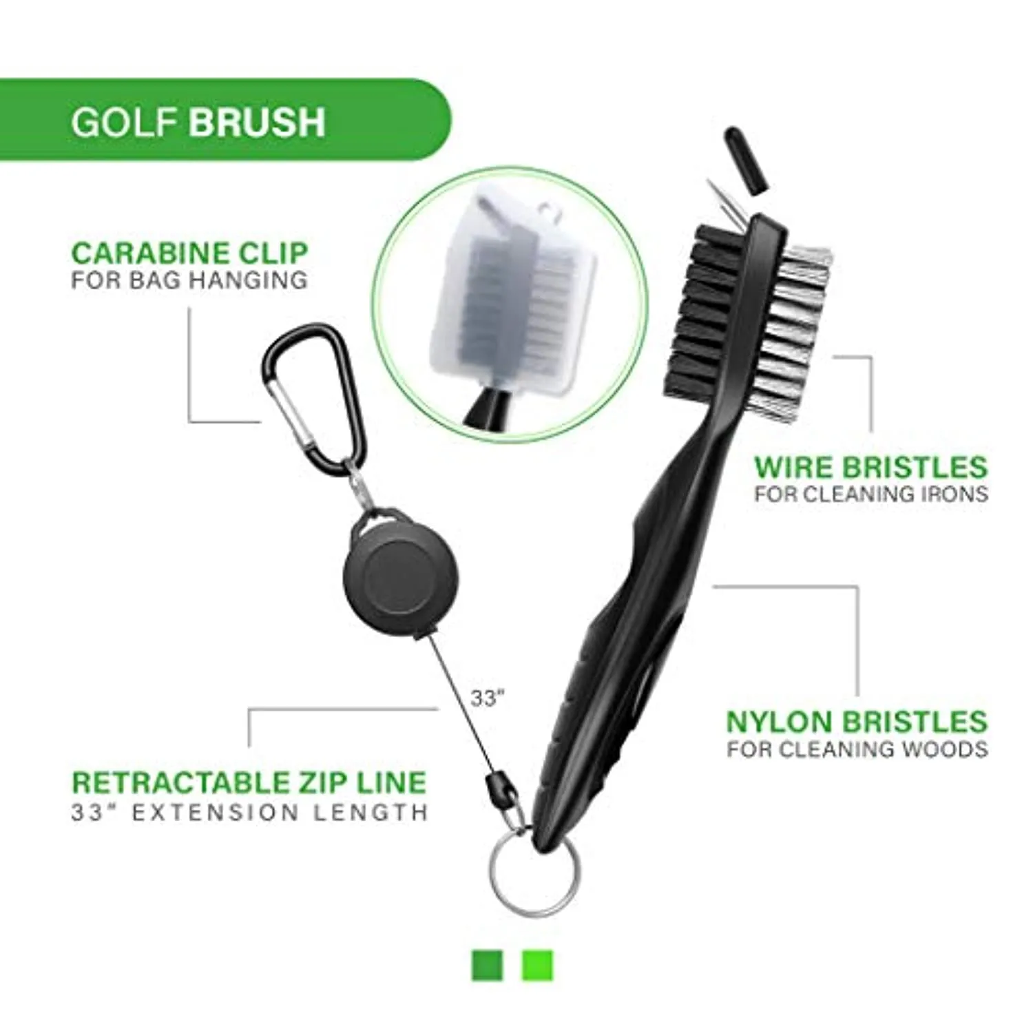 Golf Towel and Tool Accessories Bag KIT - Comes with a Golf Towel, Golf Club Cleaner, Divot Repair Tool, Golf Club Brush, Golf Ball Marker. This are The Perfect Golf Accessories for Men and Women.