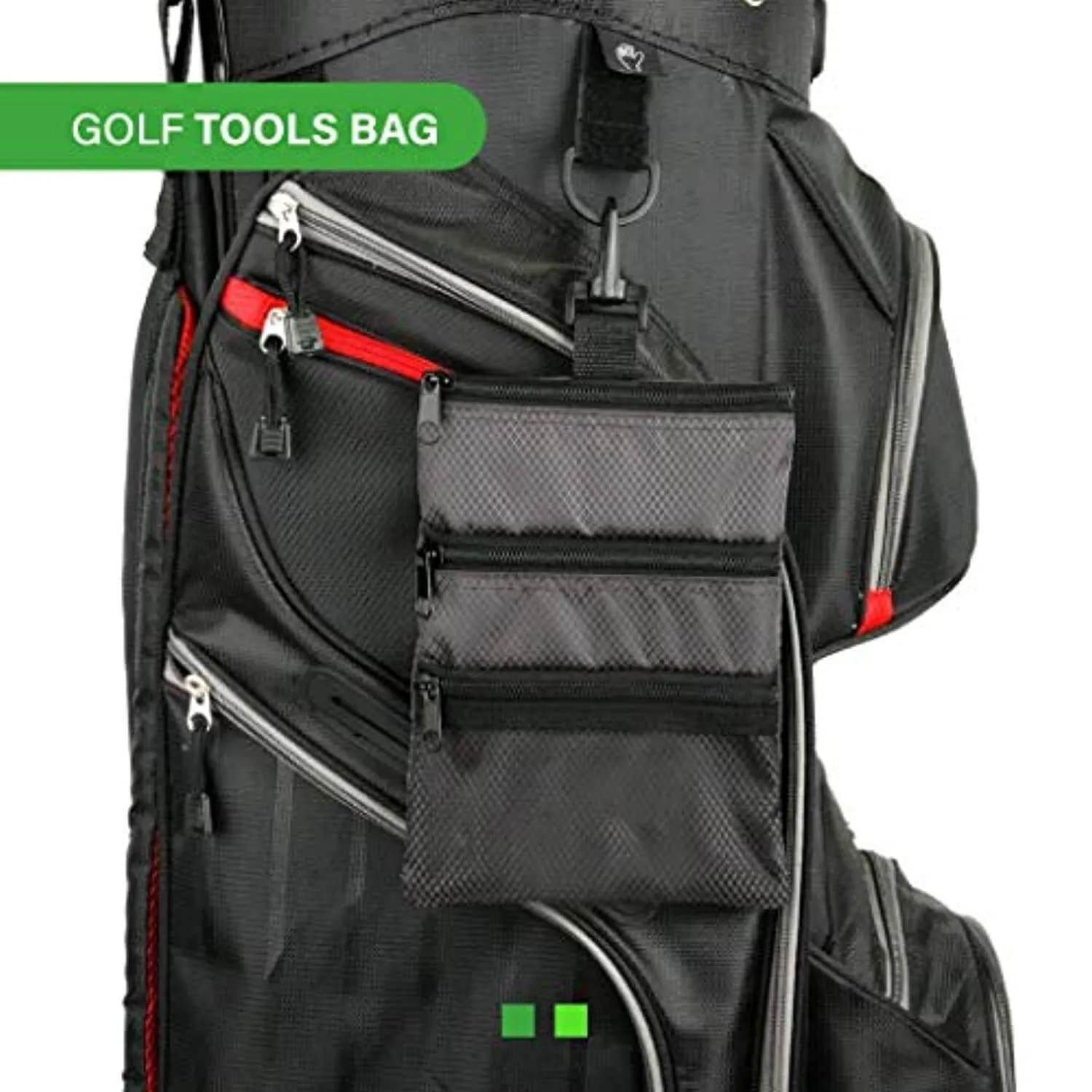 Golf Towel and Tool Accessories Bag KIT - Comes with a Golf Towel, Golf Club Cleaner, Divot Repair Tool, Golf Club Brush, Golf Ball Marker. This are The Perfect Golf Accessories for Men and Women.