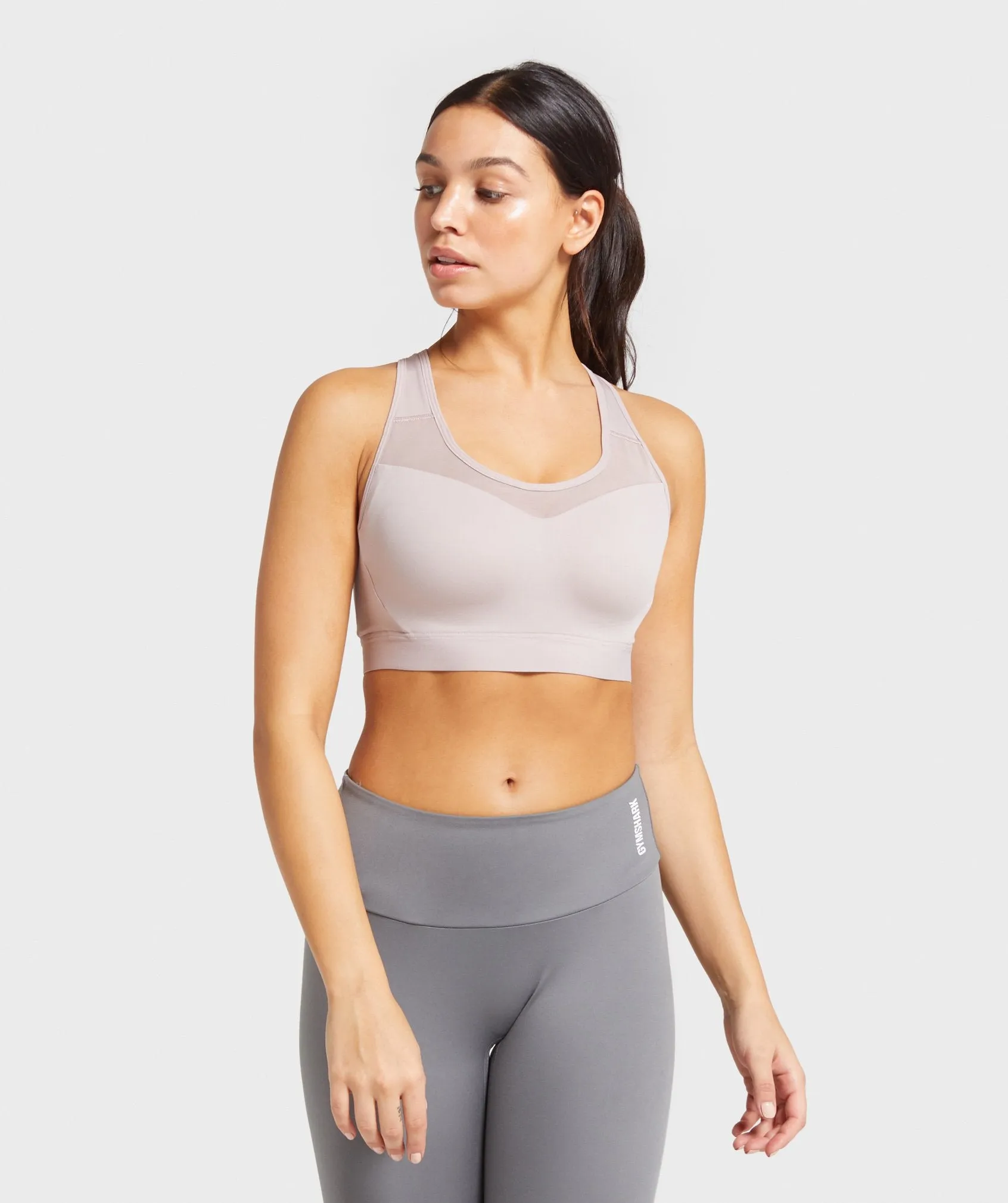 Gymshark Open Back Training Sports Bra - Taupe